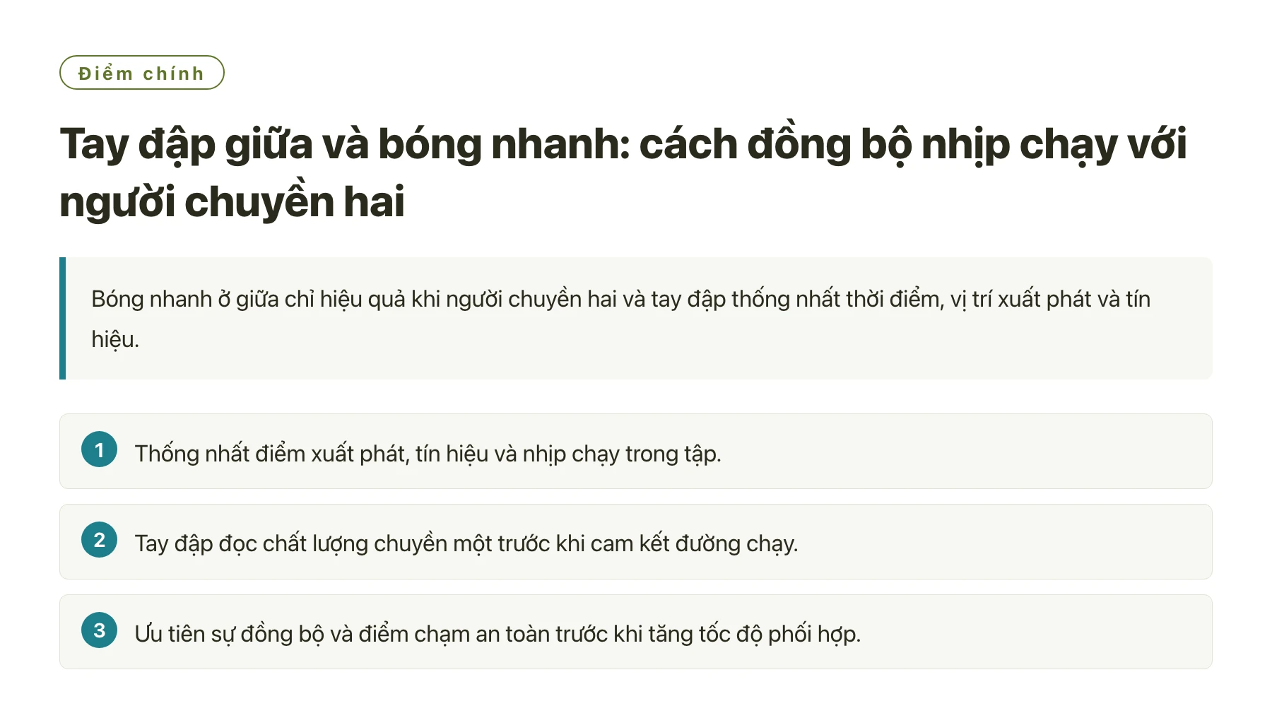 Tay đập giữa và bóng nhanh: cách đồng bộ nhịp chạy với người chuyền hai——全文要点速览
